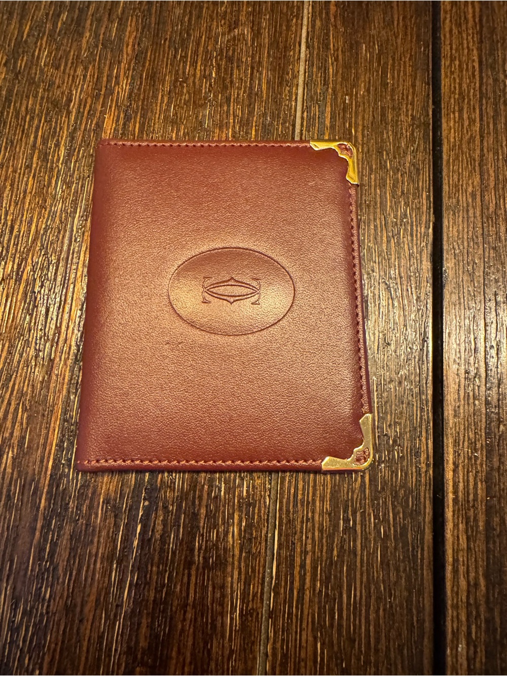 Cartier Burgundy compact mirror, wallet